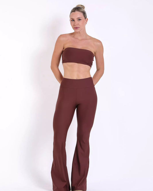 Brown Strapless Top Set