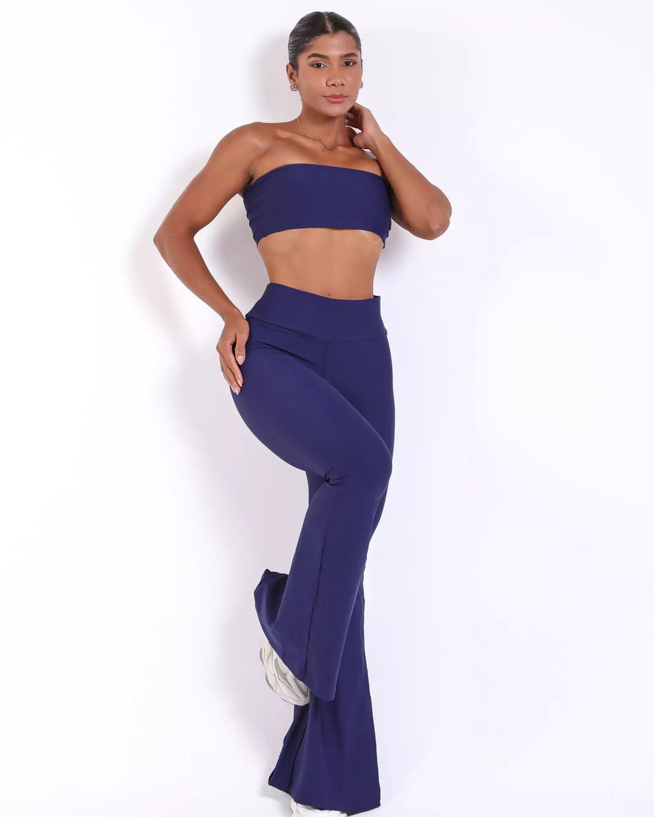 Blue Strapless Top Set